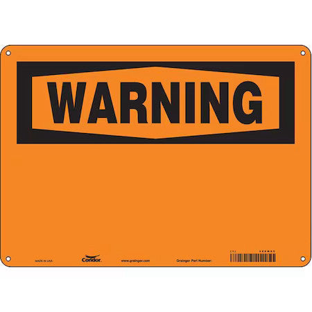 Condor 486W65 Safety Sign,14" W,10" H,0.032" Thickness