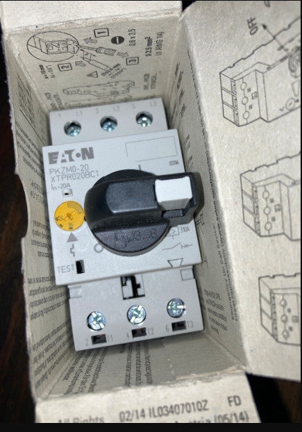 Eaton manual motor protector, 20A, 3P, non-reversing, w/ thermal overload