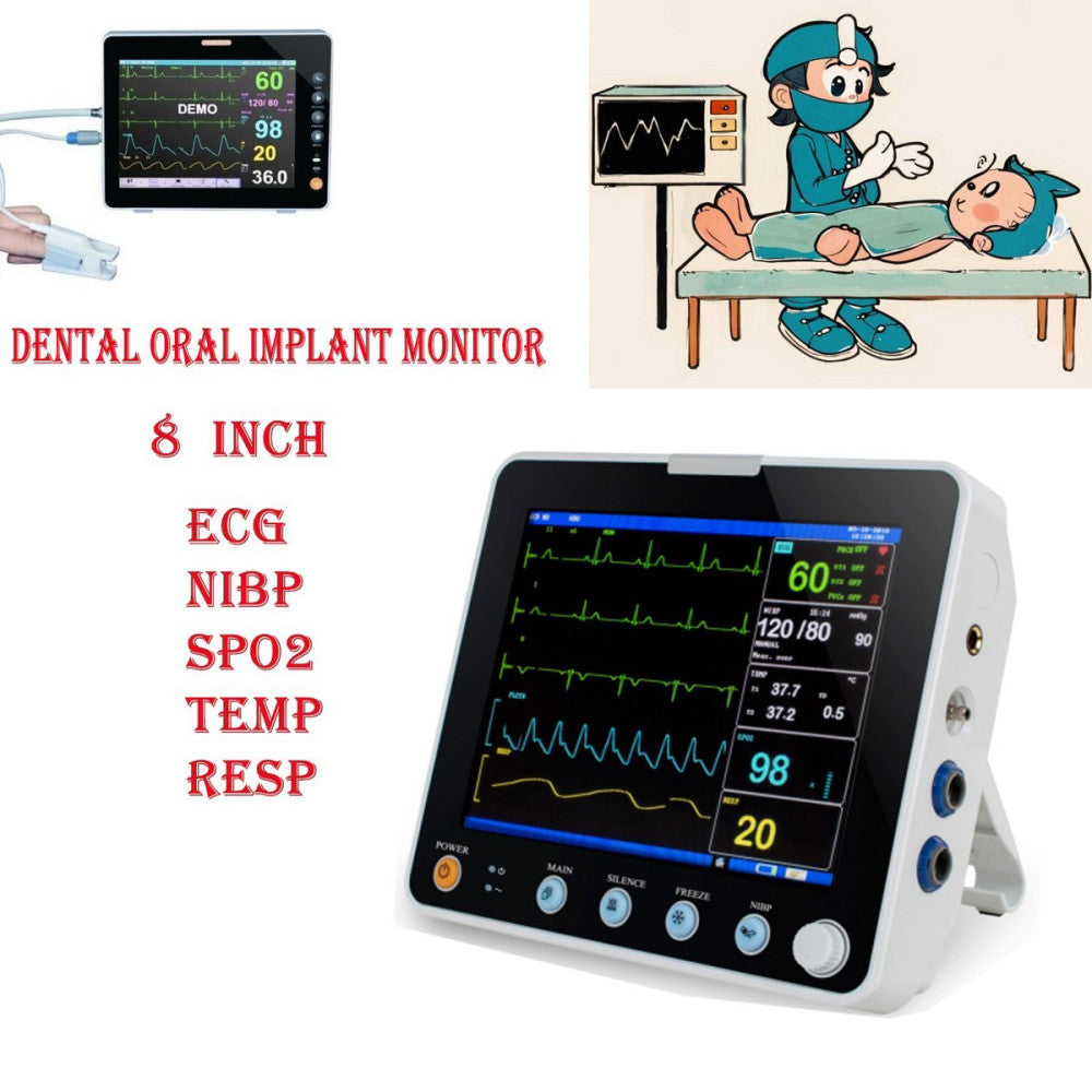 Multi-parameter-TEMP SPO2 ECG NIBP RESP Patient Monitor Portable Vital Sign //