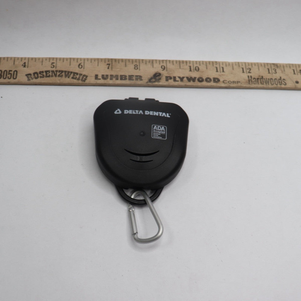 Delta D Orthodontic Retainer Case Solid Black With Carabiber 3" X 3-1/2"