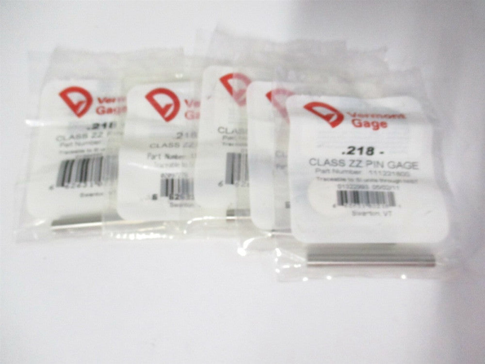 Vermont Gage (111221800) 0.218" Diam Class ZZ Minus Plug & Pin Gage - Lot of 5 