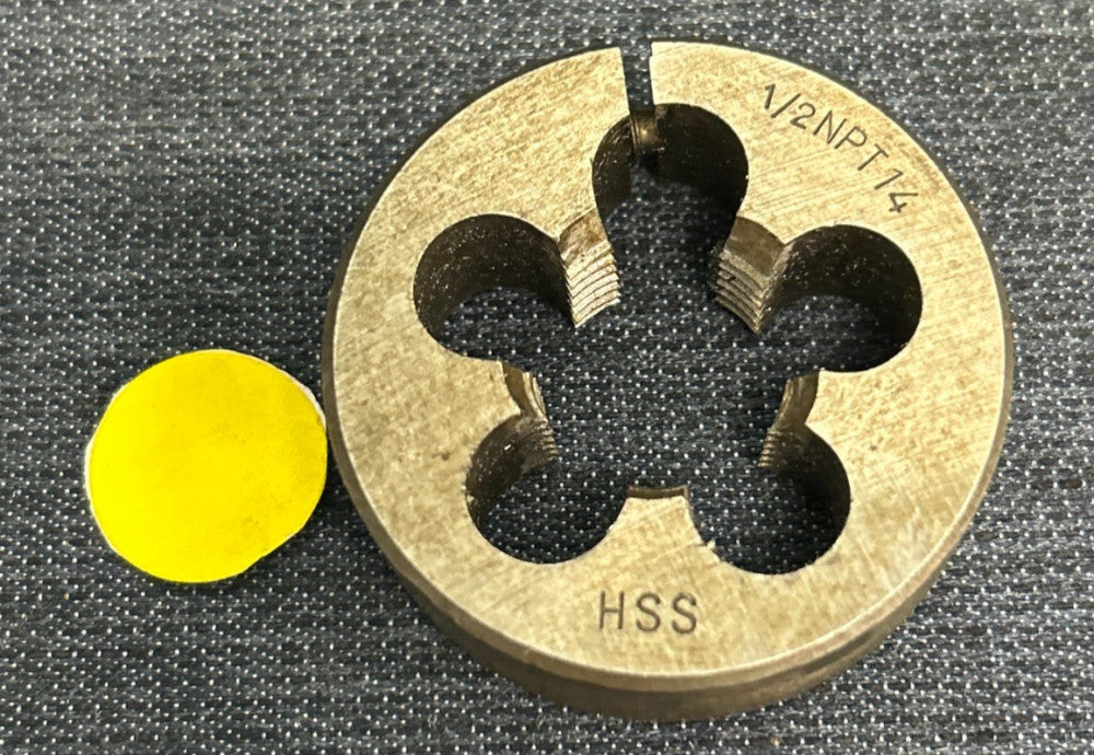 UNBRANDED HSS ADJUSTABLE ROUND SPLIT DIE  1/2" -14 NPT