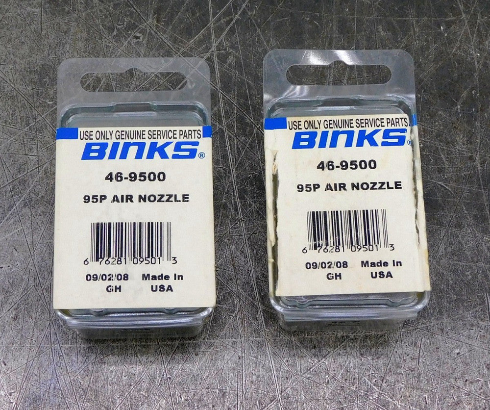 Binks 46-9500 95P Air Cap Nozzle 50 PSI Lot of Two (2)
