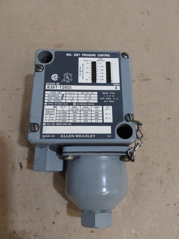 ALLEN BRADLEY 836T-T260J PRESSURE SWITCH