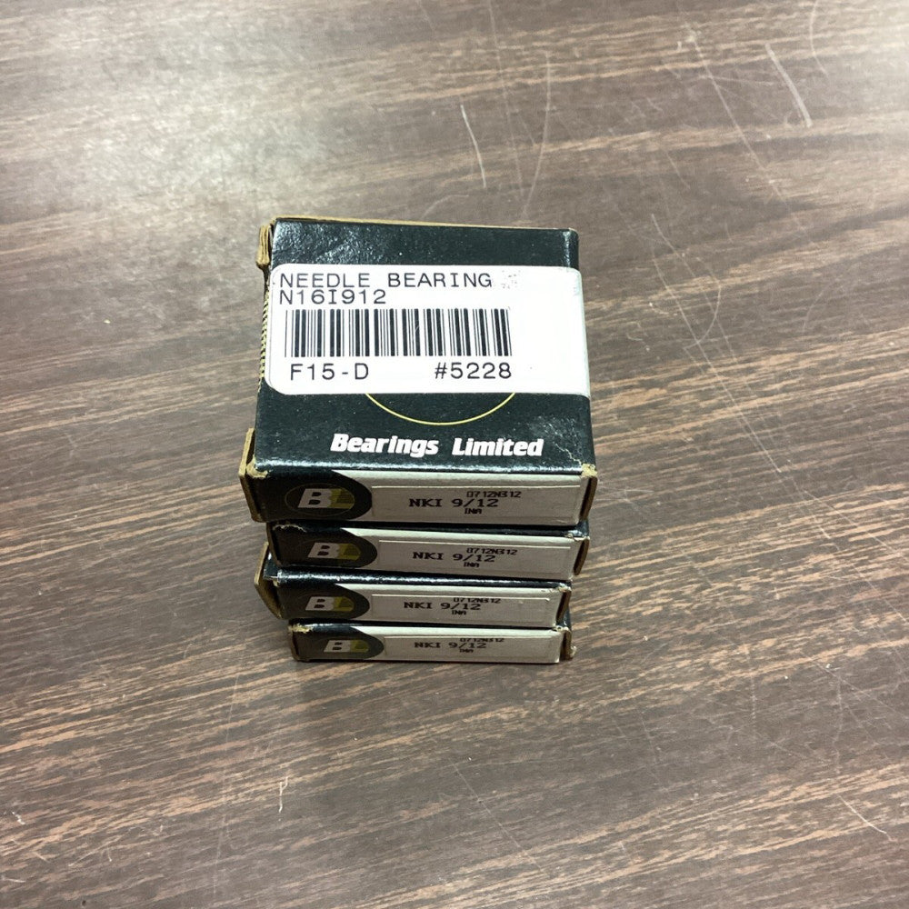 NKI 9/12 Needle Roller Bearings Bearings Limited, Lot Of 4