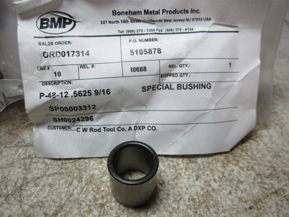 Boneham Metal P-48-12-0.5625 9/16 Diameter Drill Bushing