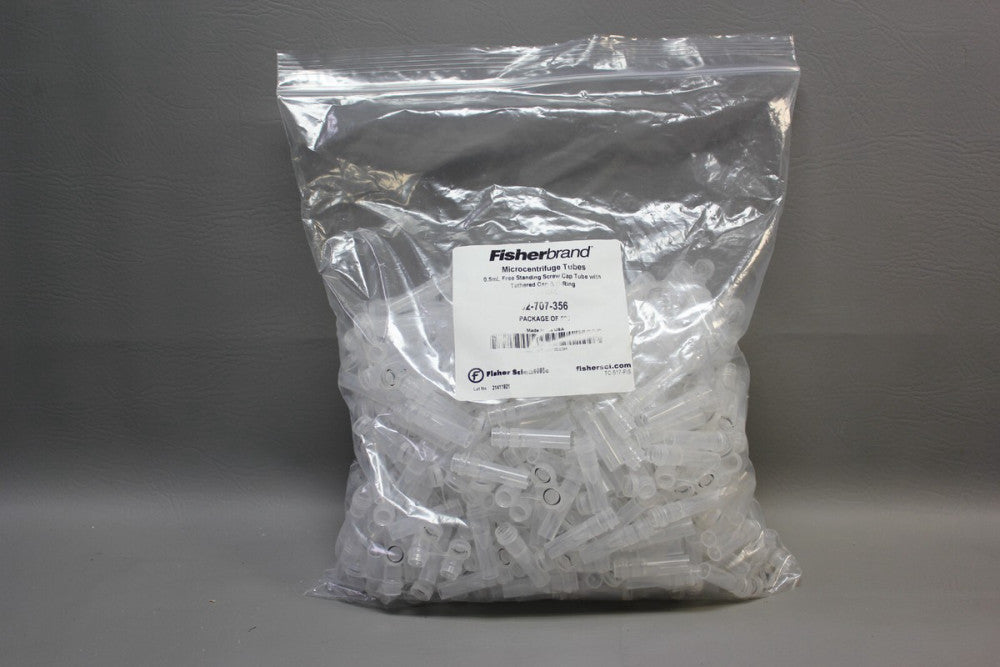 Fisherbrand 02-707-356 Microcentrifuge Tubes 0.5mL Free Standing Screw Caps