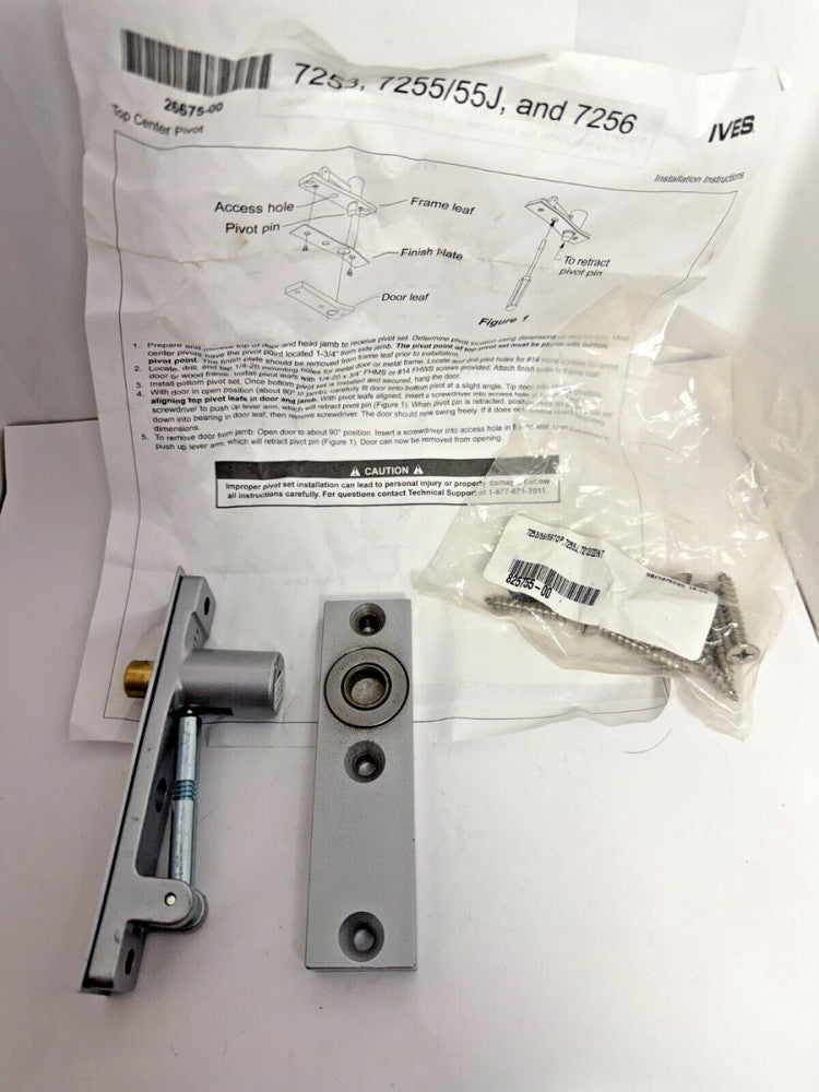 Ives Top Center Pivot Hinge Brass 7253, 7255/55J, 7256 1-5/8" x 1-1/4" Leaf Ball