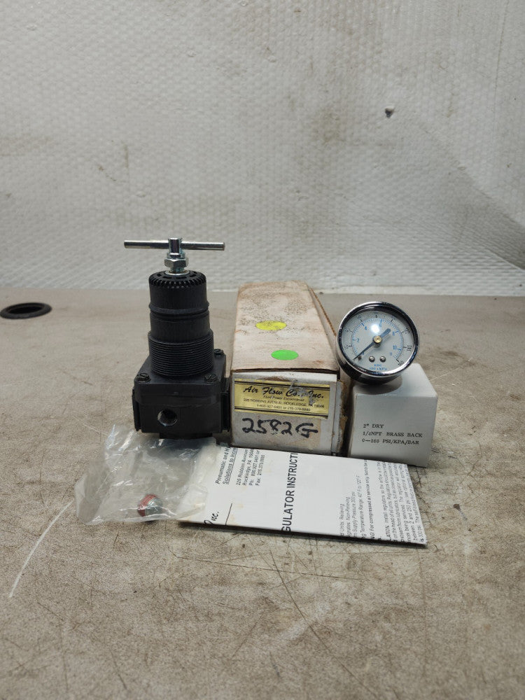 NEW IN BOX AIR FLOW CO, INC, FLUID POWER EXTRAORDINAIR 2582G REGULATOR