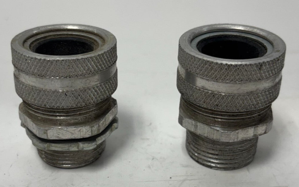APPLETON ELECTRIC STRAIGHT CORD GRIP LOT OF 2 3/4"NPT THREAD LENGTH 0.57"