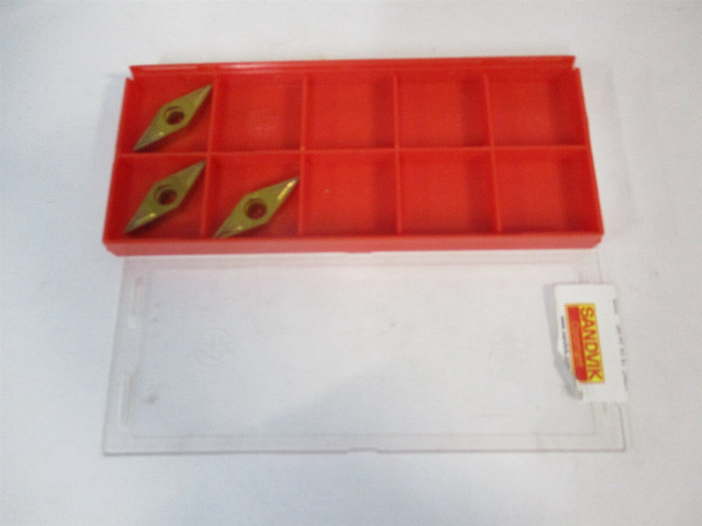 Sandvik (11368954) VBMT 16 04 04-MF 1125 Finishing Turning Insert - Lot of 3
