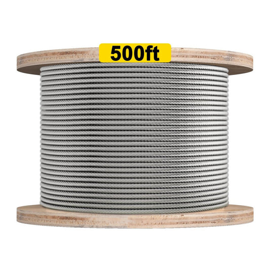 3/16 Wire Rope, 500Ft T316 Stainless Steel Cable 3/16 Inch, 7x19 Strands Brai...