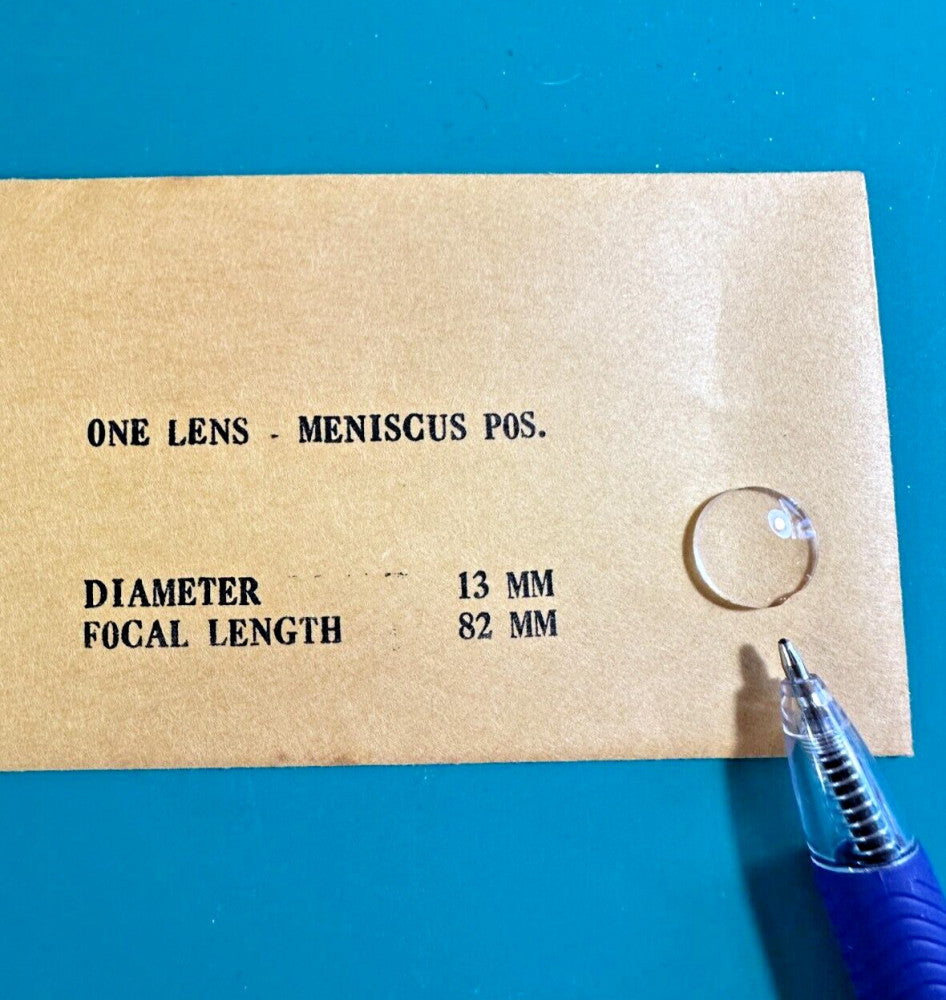 Edmund One Lens Meniscus Positive 13mm Diameter 82mm Focal Length