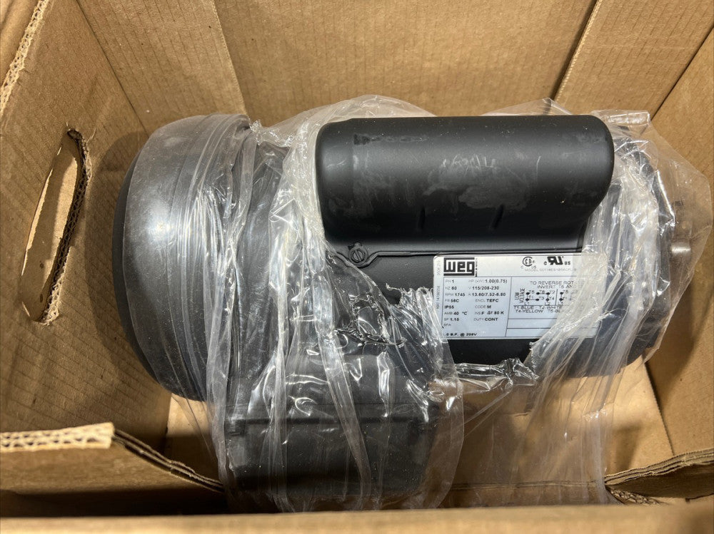 Nos Surplus 1HP WEG Motor 1800RPM 56C TEFC 1PH MOTOR 00118ES1B56CFL-S 14786558