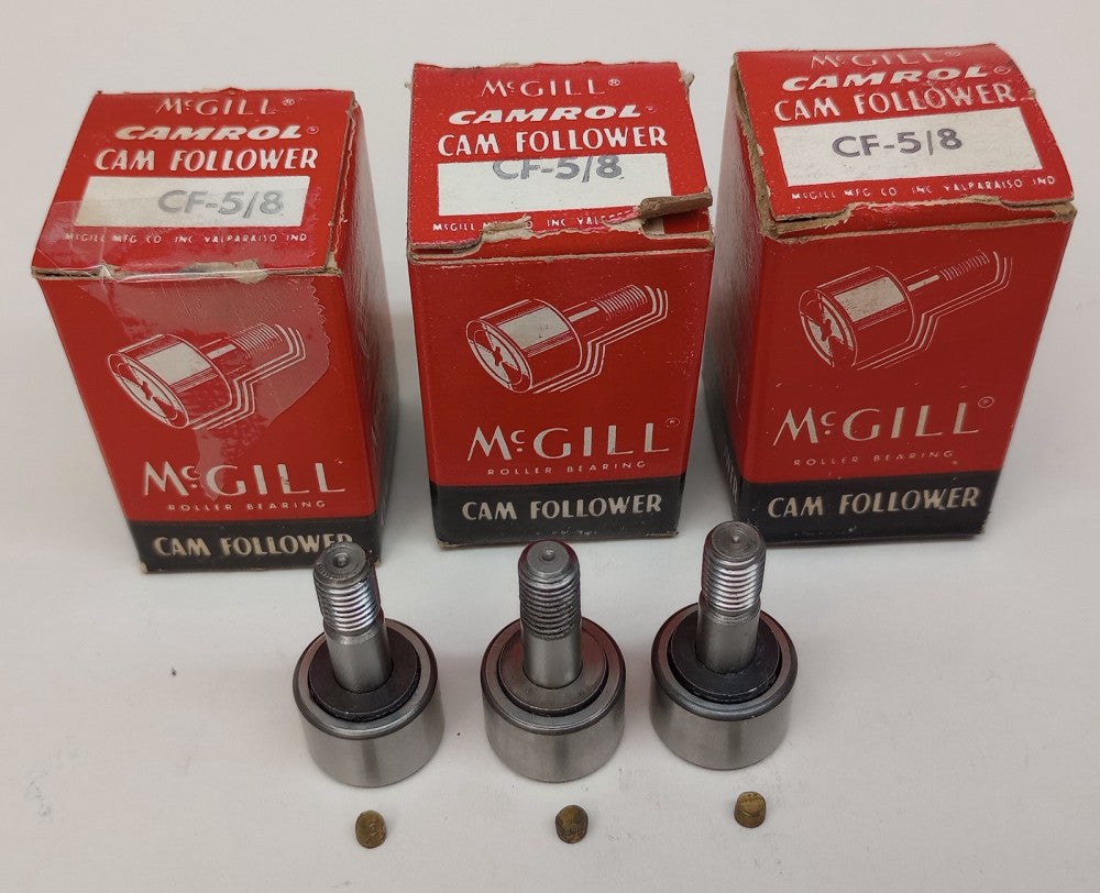 McGill CF-5/8 Cam Follower 5/8" Roller OD 7/16" Roller Width CF 5/8 (Pack of 3)