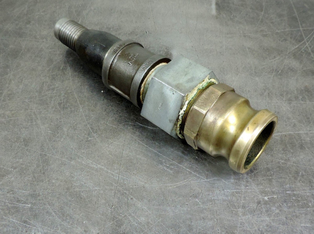 Brass Cam Lock Fitting F-200 2" Cam-Loc reduce to 1-1/4" Hose Barb