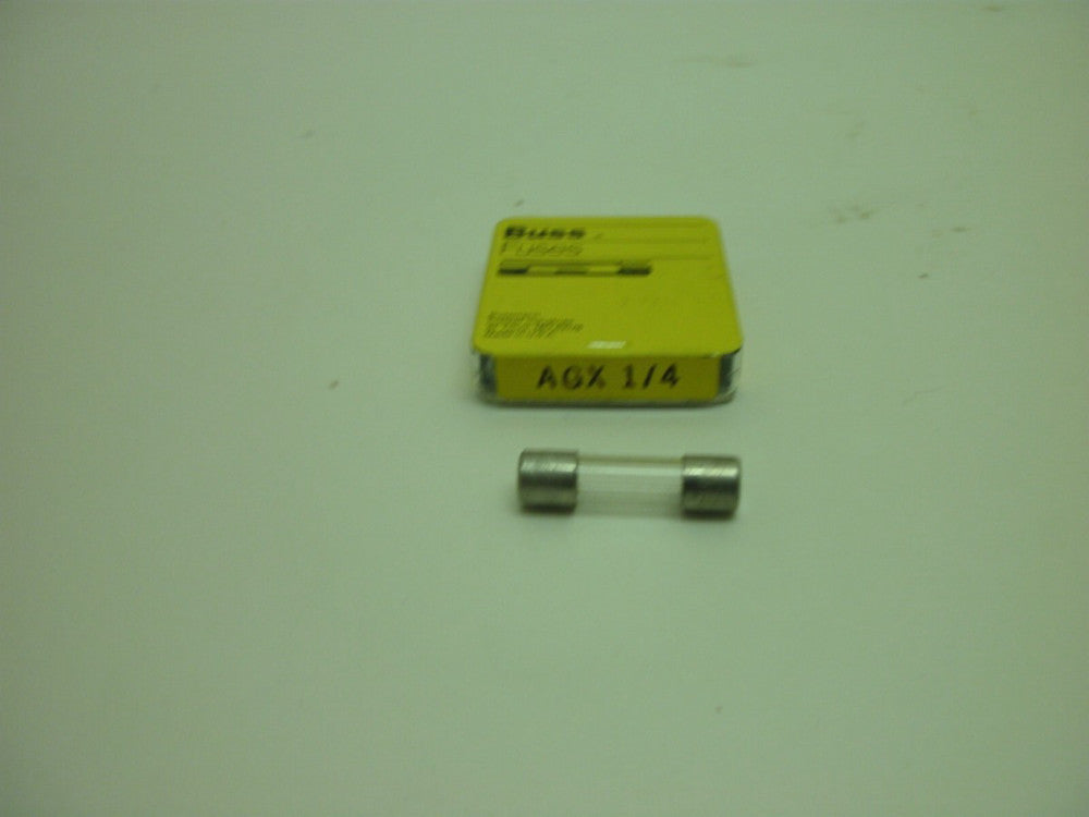 BUSSMANN AGX 1/4 FUSES FAST-ACTING MINI GLASS 1/4 AMP 1-(BOX OF 5) NEW IN BOX
