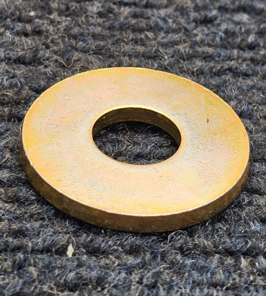 (QTY 50) Kimball Midwest 37–3808: 1/2″ USS Alloy Flat Washer Zinc Yellow Plated