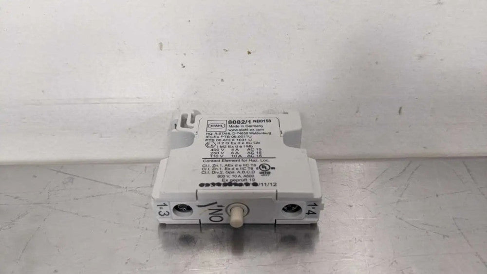 Stahl 8082/1 Contact Element 110/250/400VAC 10/6/4A NB0158 Hazardous Locations
