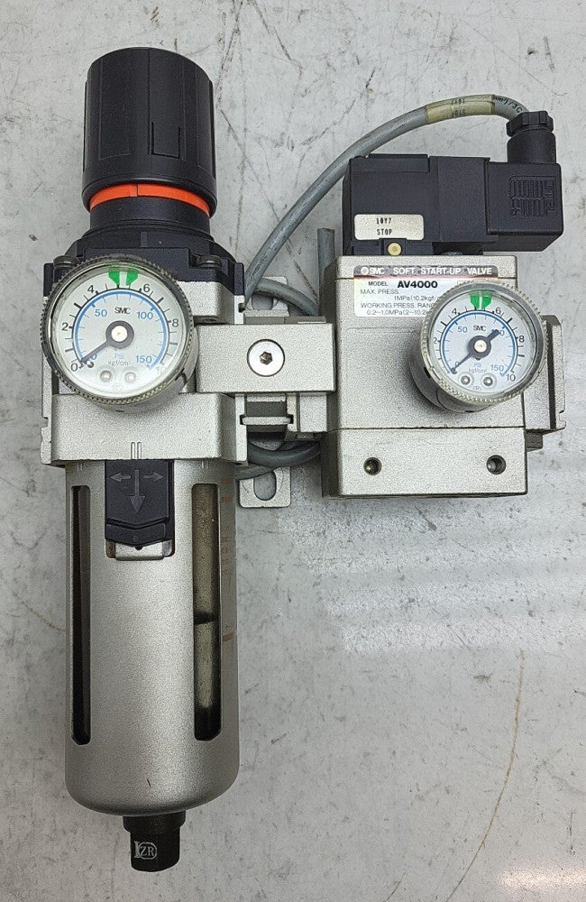 Smc AW4000 Filter Regulator AV4000 Soft Start Up Valve 0-150 Psi