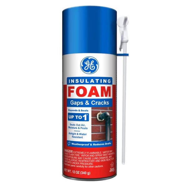 GE White Foam Gaps and Cracks Insulating Sealant 12 oz (Pack of 12)
