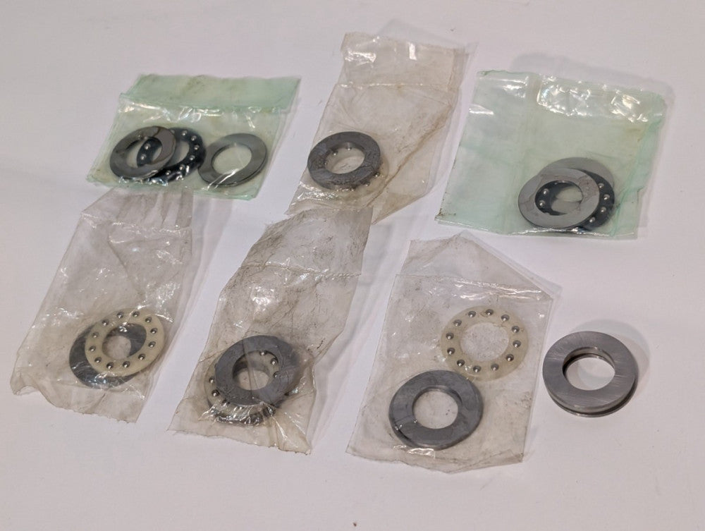 Lot of 7: unbranded industrial thrust ball bearing assemblies