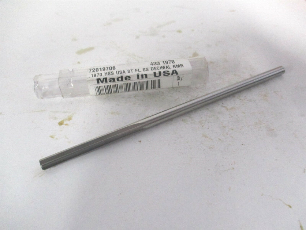(433-0.1970) 0.197" x 1-1/4" x 5" Straight Shank HSS 6-Flute Chucking Reamer 