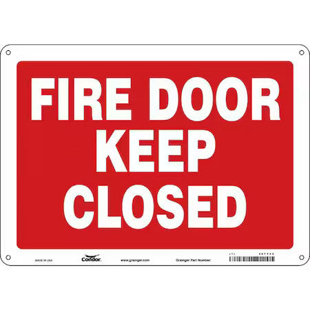 Condor 467T22 Safety Sign Emergency Exit, Aluminum, 14 In W, 10 In H, Fire Door
