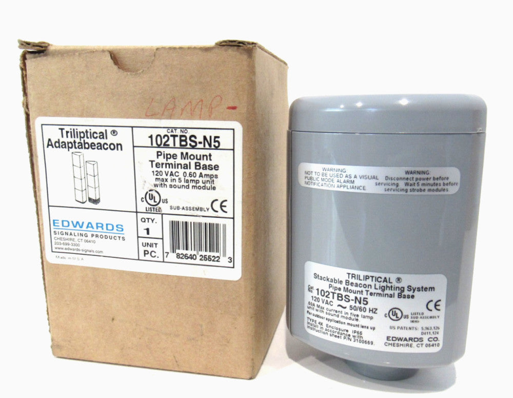 NEW EDWARDS SIGNALING 102TBS-N5 PIPE MOUNT TERMINAL BASE 102TBSN5