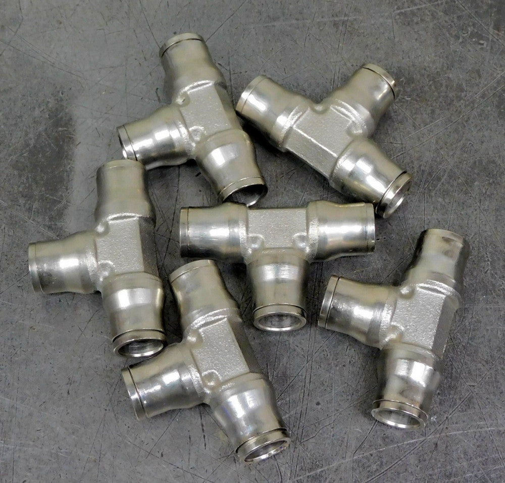 LEGRIS Nickel Plated Brass Push-To-Connect Union Tee 1/2" Lot of SIX (6)