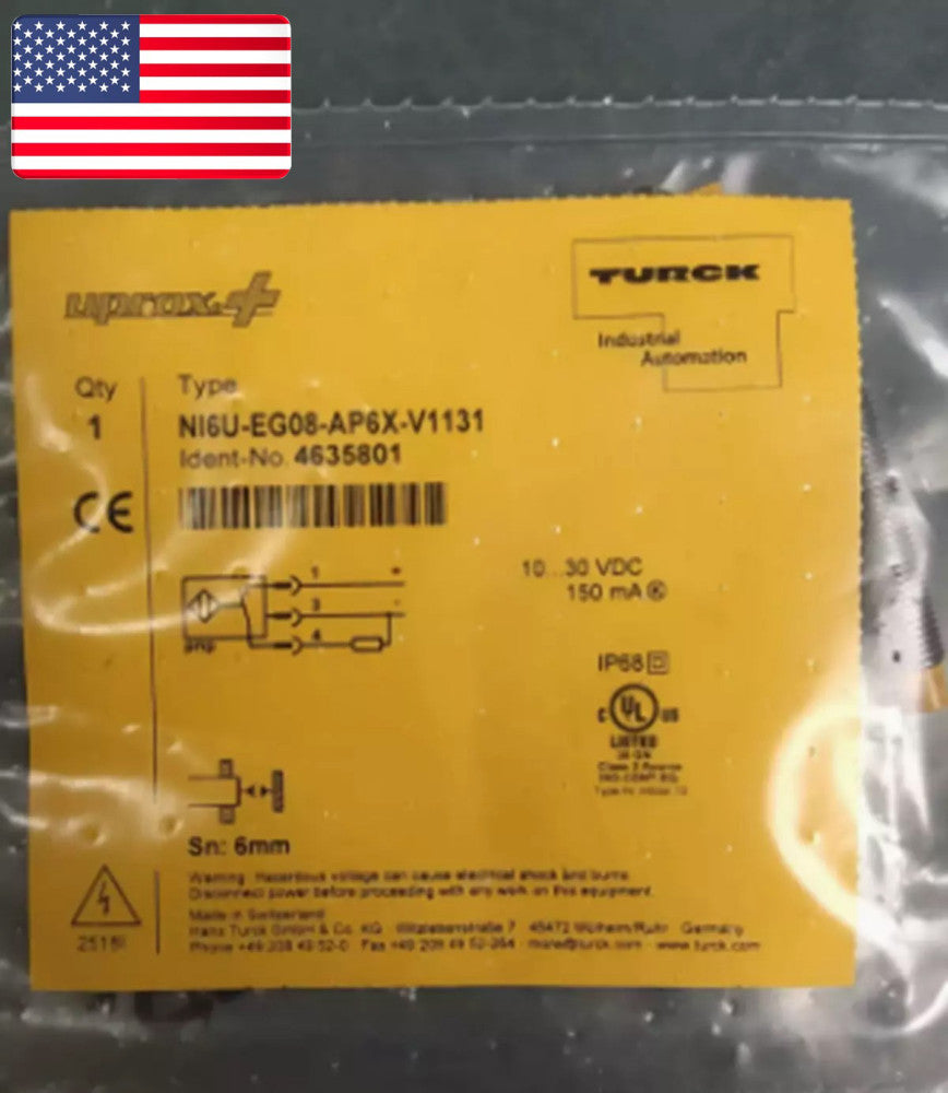 New Inductive Switch Sensor For Turck NI6U-EG08-AP6X-V1131 6mm PNP - US Stock