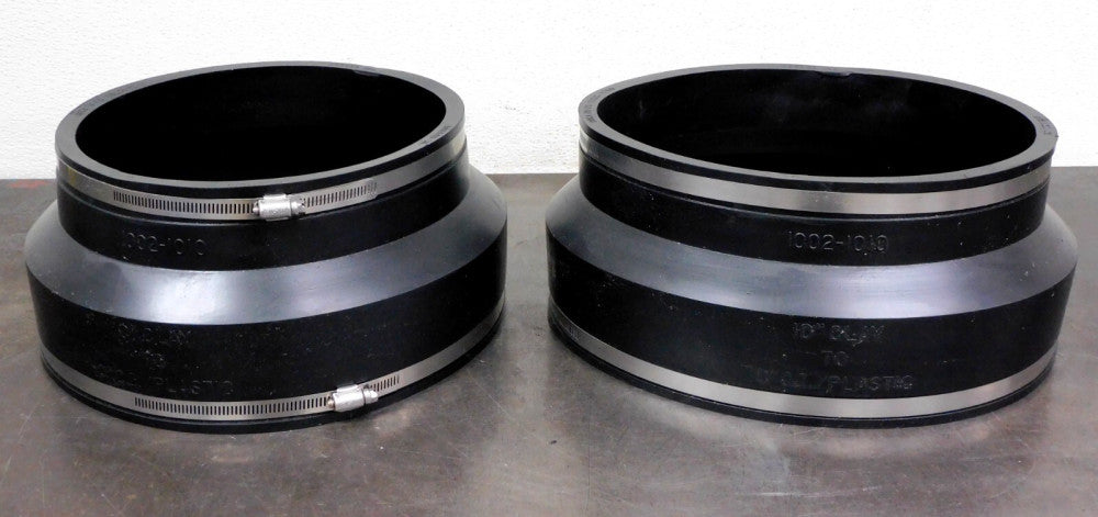 Fernco - 1002-1010 10" Clay to 10" Plastic Flexible Pipe Coupling Lot of Two (2)