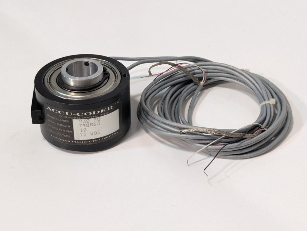 Accu-Coder Model 230-PU Bi-Directional Hollow Shaft Encoder, 15 VDC, 10 Cy/Rev