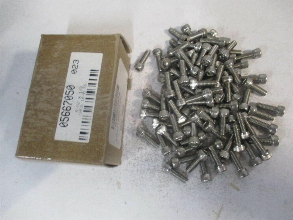 (R40663404) #8-32 UNC 18-8 Stainless Steel Hex Socket Cap Screw - Pack of 100