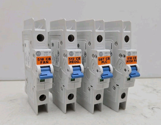 4 Pack Allen Bradley 1489-M1D030 /D 3A Circuit Breaker 1 Pole D Curve 3 Amp