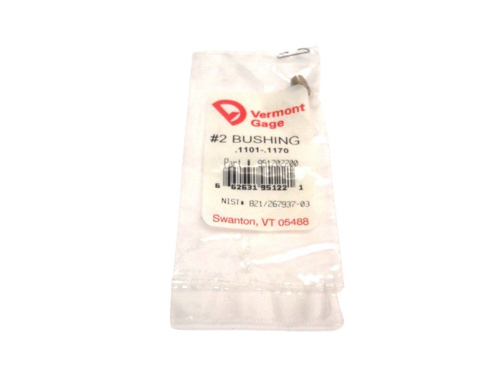 Vermont Gage 951202200 #2 Bushing Reversible Pin Gauge .1101-.1170
