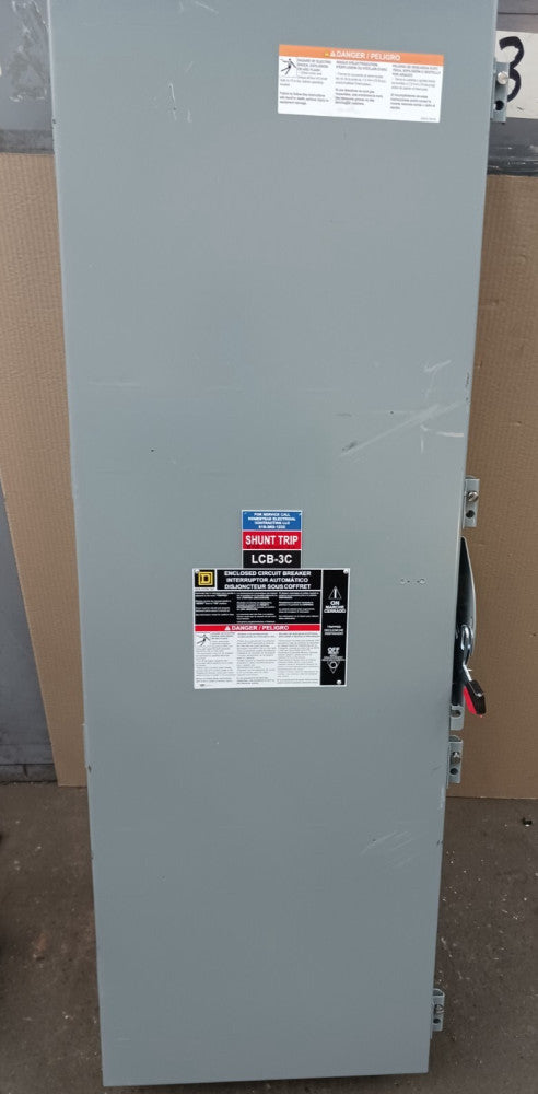 SQUARE D 400 AMP ENCLOSED CIRCUIT BREAKER 3R LRL36400U31X  SHUNT TRIP L600AWK