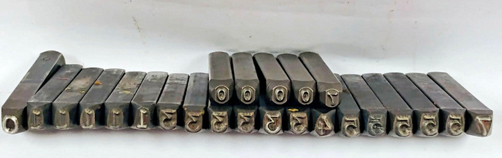 1/8" STEEL 24PC NUMBER HAND HELD STAMPS UNBRANDED (19PC)/MARKRITE (5PC)