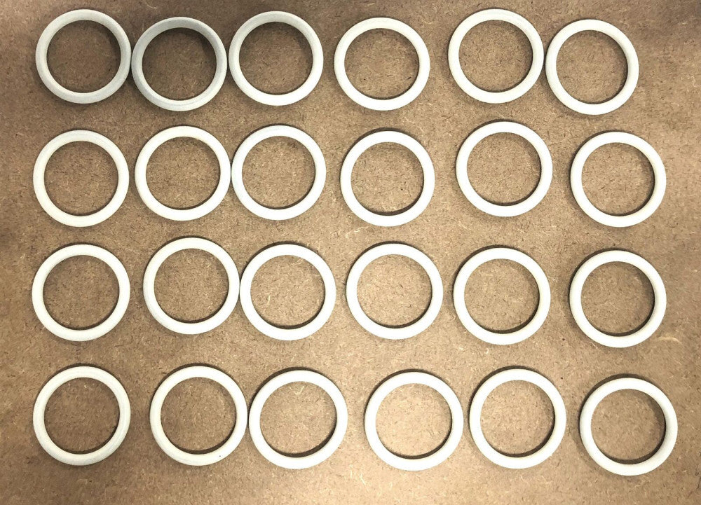Hinds-Bock 1/8  Inch DIA 1-1/4 Inch OD White O-Ring 214 [Lot of 24] NOS