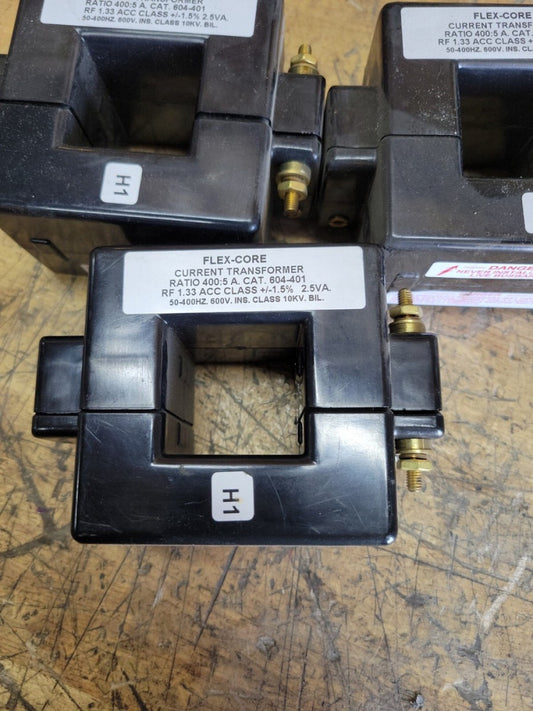 ( 1 ) FLEX-CORE 604-401 Current Transformer 2.5VA Ratio: 400:5 ~ New NO BOX