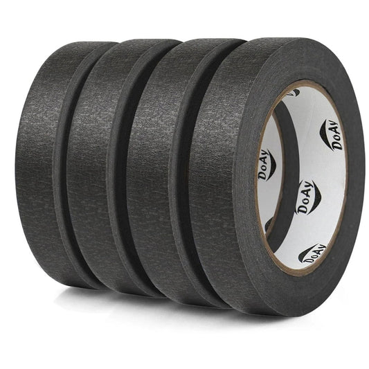 4 Pack Black Painters Tape - Masking Tape 1 Inch Wide - Multi-Surface, Smart Adh