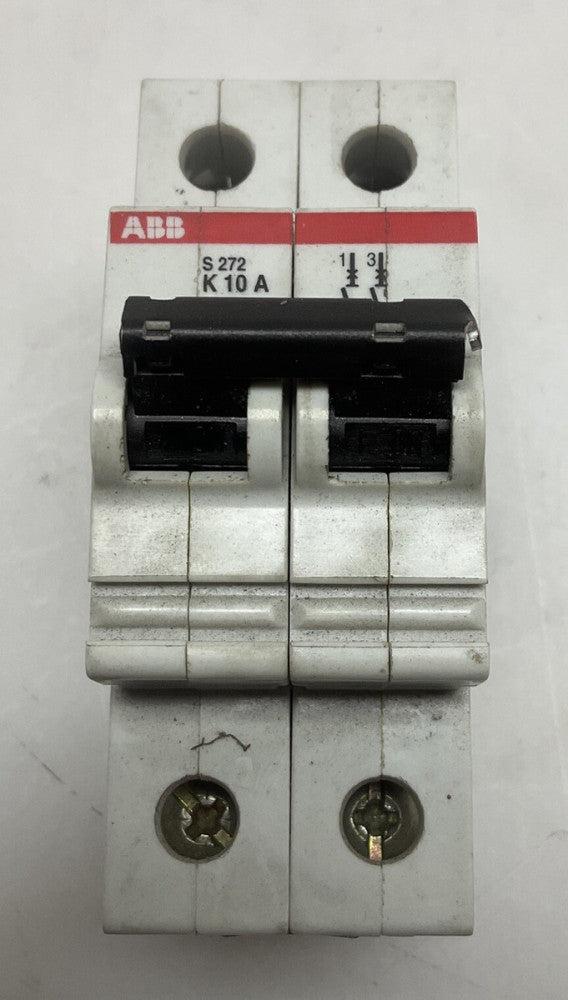 ABB S272-K10A Miniature Circuit Breaker 2 Pole 10 Amp 277/480v AC
