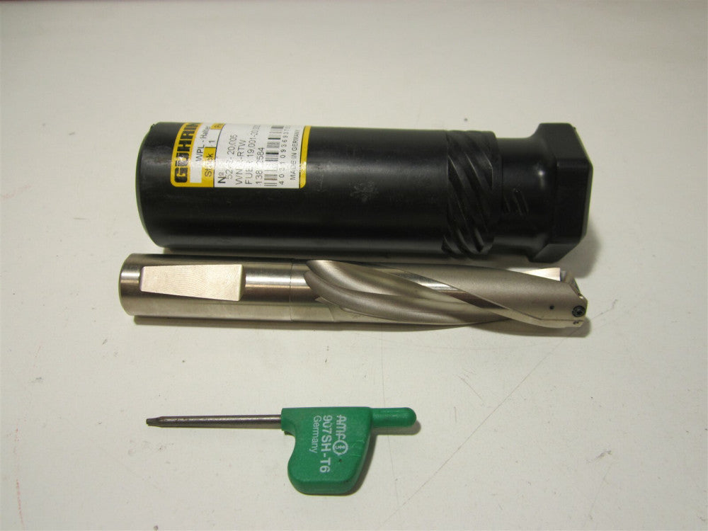 GUHRING 19 to 20mm 3xD Replaceable-Tip Drill 3/4" Shank Through Coolant 5242
