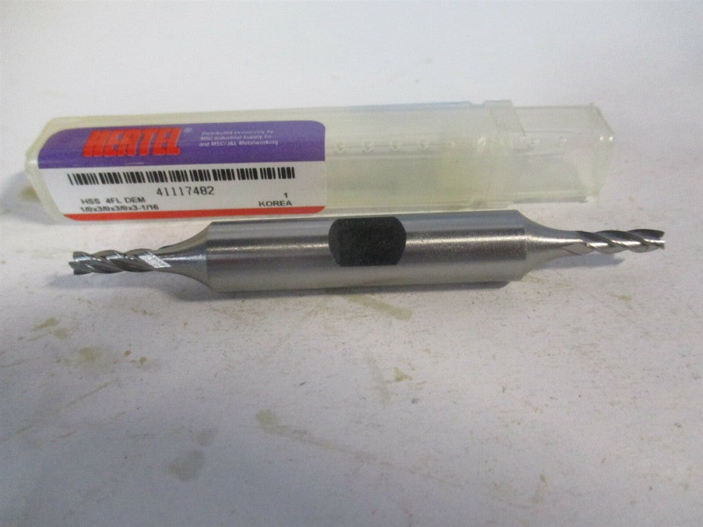 (E1051008) 1/8" x 3/8" x 3/8" x 3-1/16" OAL 4 Flute HSS Square End Mill