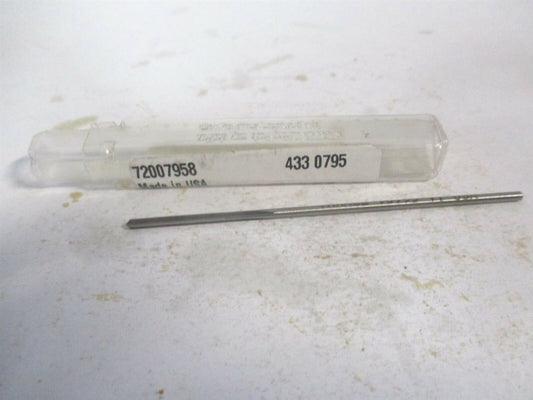 (433-0.0795) 0.0795 x 3/4 x 3" 4-Flute Straight Shank HSS Spiral Chucking Reamer