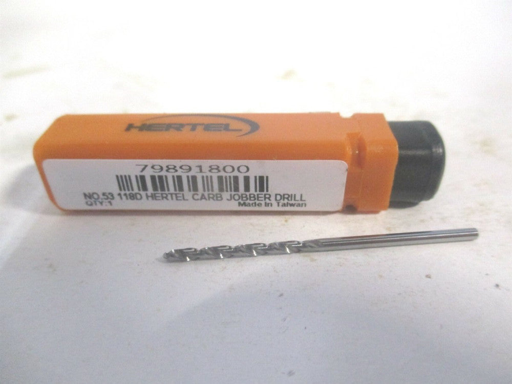 (79891800) #53 3/4" x 1-1/2" OAL 118° Solid Carbide RH Spiral Jobber Drill 