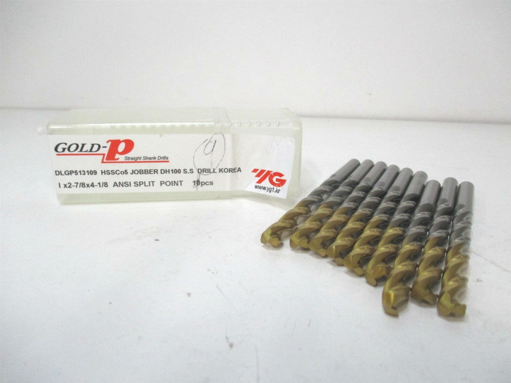 YG-1 (DLGP513109) 2-7/8" x 2-7/8" 135° HSS RH Jobber Length Drill Bit - Lot of 9