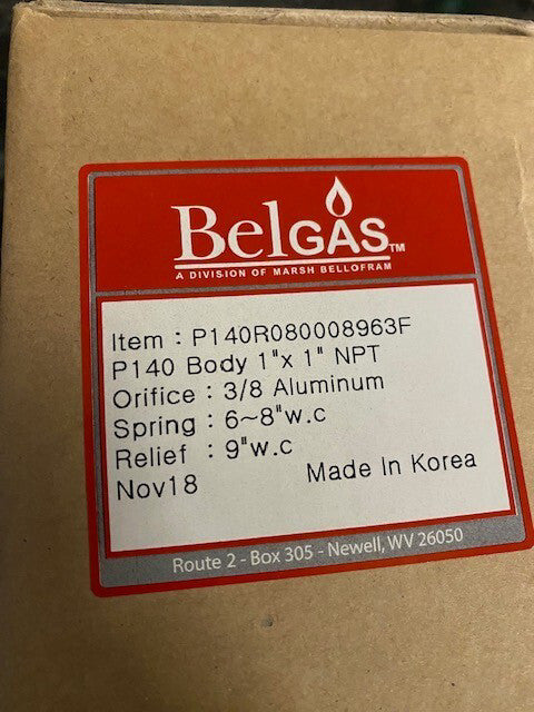 Belgas P140R080008963F Pressure Regulators P140 Body - 1" x 1" NPT 3/8 Orifice