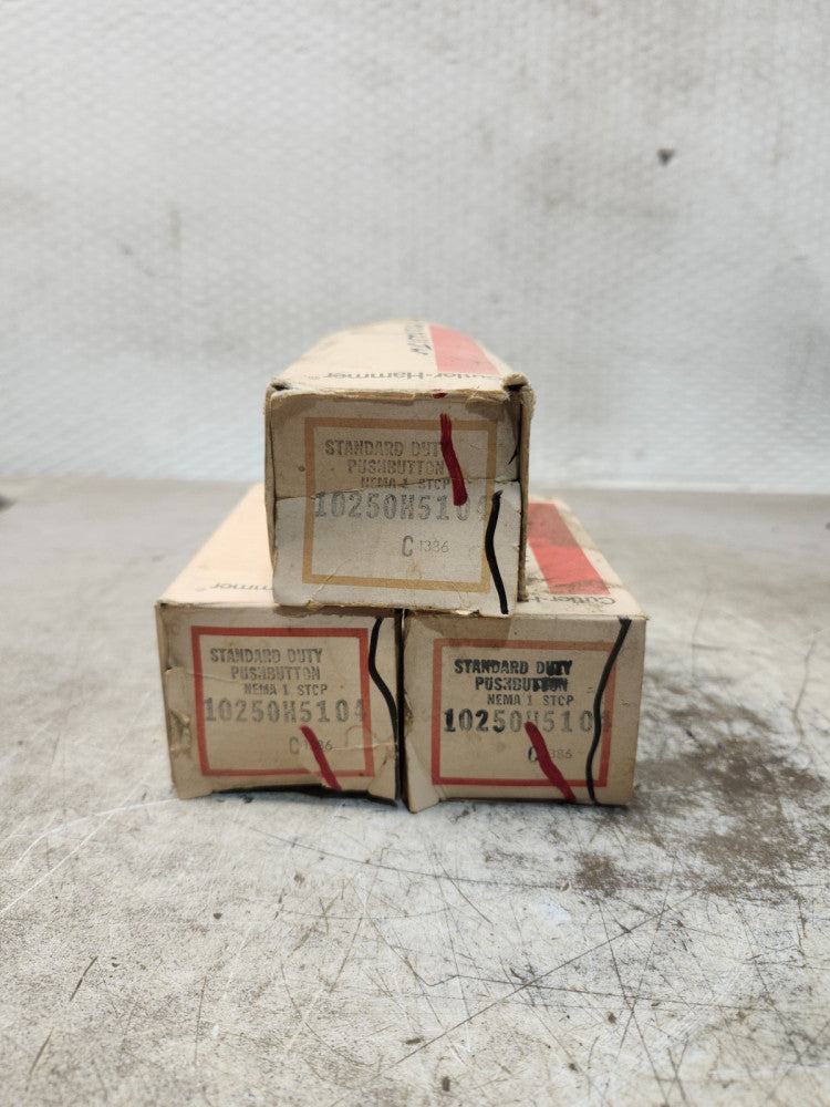 NEW IN BOX LOT OF 3 CUTLER HAMMER Push Button Switch 10250H5104