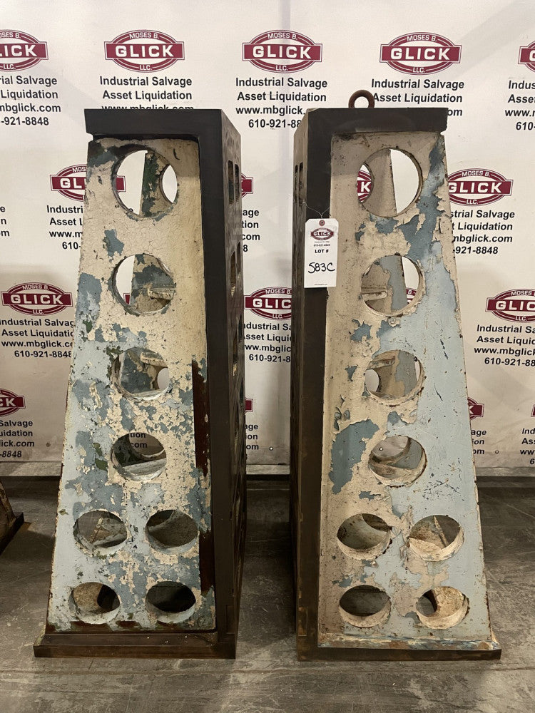 Pair of Large Machinist's Workholding Angle Blocks Fixture Set 24"x28"x60"